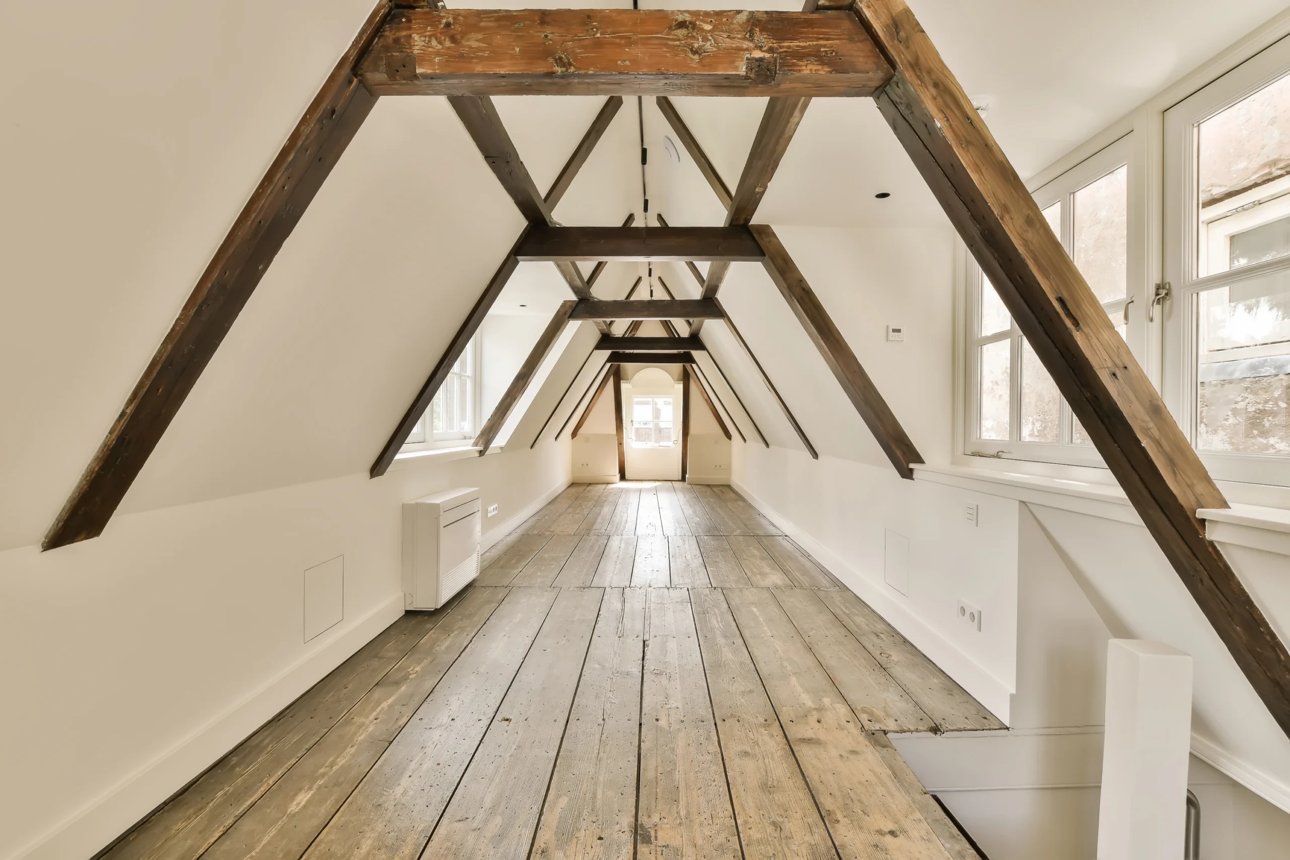 Wooden beamed attic suite